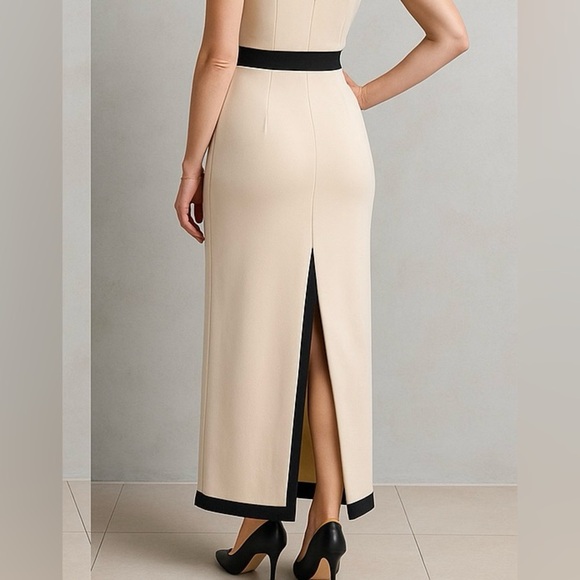 Elegant Cream and Black Women's Skirt and Top - Picture 4 of 5